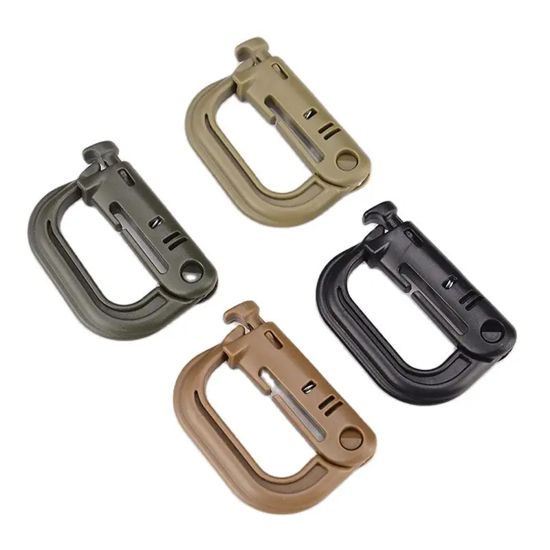 

5PCS ocking Ring Plastic Clip Molle Tactical Backpack EDC Shackle Carabiner Snap D-Ring Clip KeyRing Locking