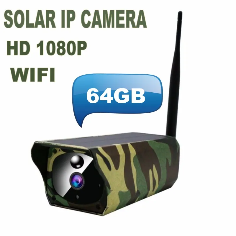 

64GB WIFI Y4 Solar IP Camera 1080P 2MP Wireless Remote Monitor Waterproof Outdoor Camera IR Night Vision Solar Power HD Camera
