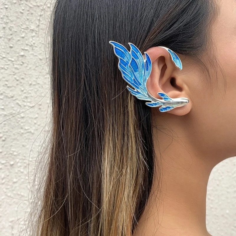 DIY Goldfish Elf Ear Cuff Silicone Mold Fish Shape Clip on Earrings Fairy Wing Without Piercing Earring Jewelry Epoxy Resin Mold