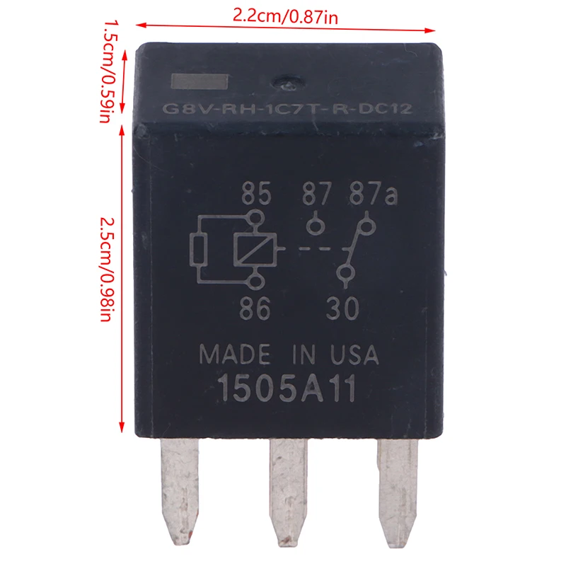 

12 В автомобильное реле SPDT 35A 12VDC 5pins G8V-RH-1C7T-R-DC12 G8VRH1C7TRDC12 2,5*2,2*1,5 см