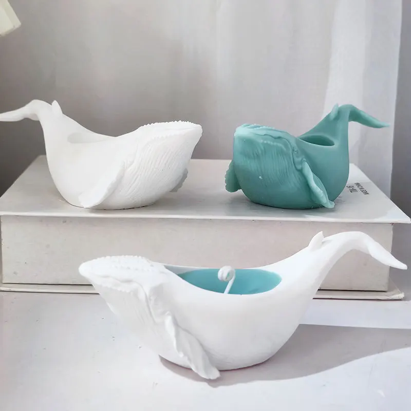 Кит свеча искусственная цемент подсвечник форма 3D гипсовая пепельница украшение