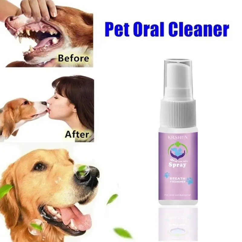 Pet Dental Spray Eliminate Bad Dog Cat Breath Bad Naturally Fights Plaque Tartar & Gum Disease Mouth Freshener