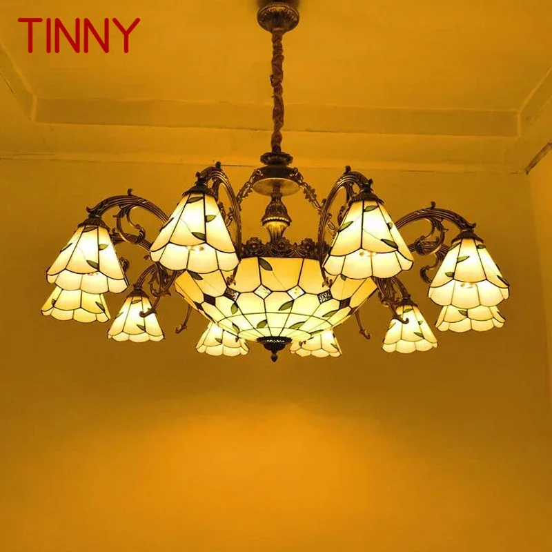 TINNY Тиффани Европейский Подвесной Светильник Для Гостиной Пасторальный Винтаж