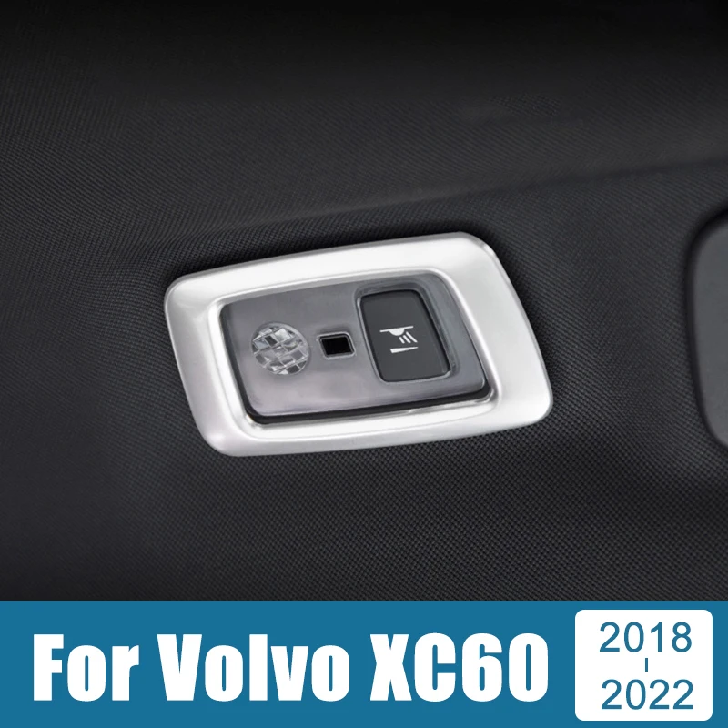 

Автомобильная внутренняя задняя лампа для чтения из нержавеющей стали, крышка, рамка, отделка, наклейки для Volvo XC60 2018 2019 2020 2021 2022, аксессуары