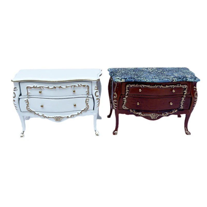 

1PC Dollhouse European-style Gilt-edged Cabinet Drawers Dollhouse Furniture Luxury European-style Gilt-edged Cabinet Drawers