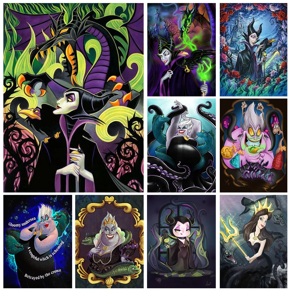 

Настенная картина из мультфильма Disney, постеры и принты со спящей ведьмой в скандинавском стиле, декор для гостиной