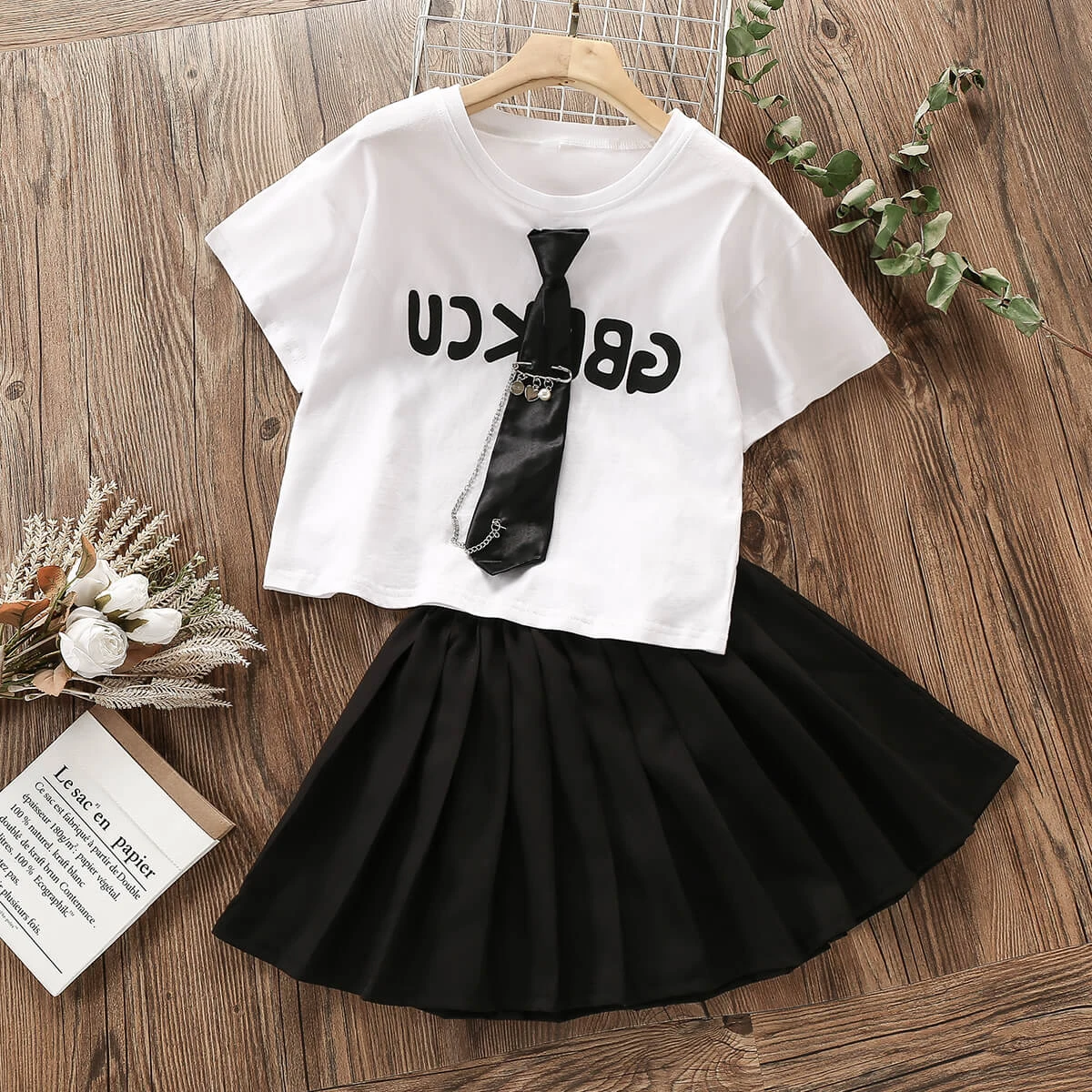 

Baby Kids Clothes Summer Suit for Girls Clothing Sets Girl Outfit T-shirt & Skirt 2pcs Cotton Children Costumes 6 8 10 12 Years