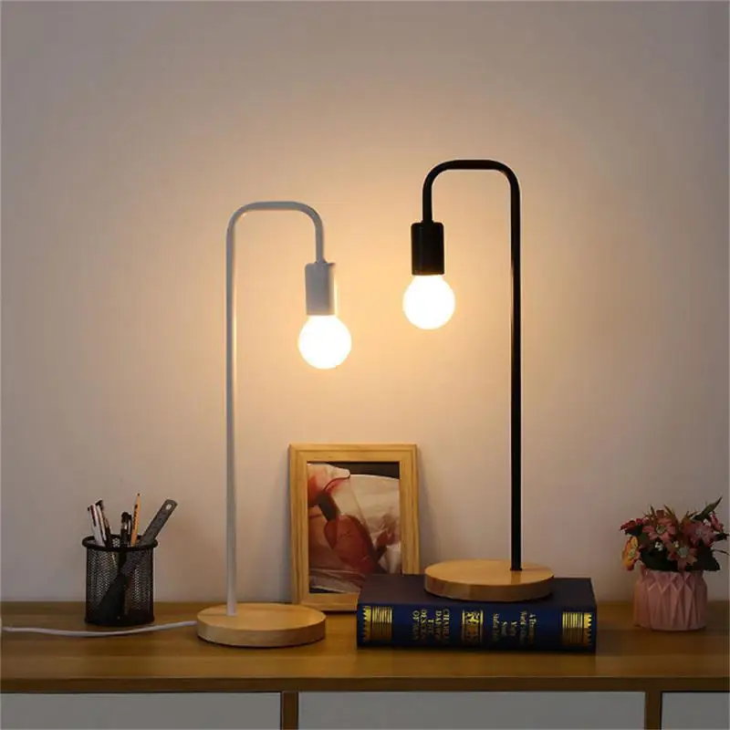 

Table Lamp Black White Concise Replaceable Bulb Strong Durable Loft Vintage Desk Lamps Eye Protection Lamp 47×15cm Simple Nordic