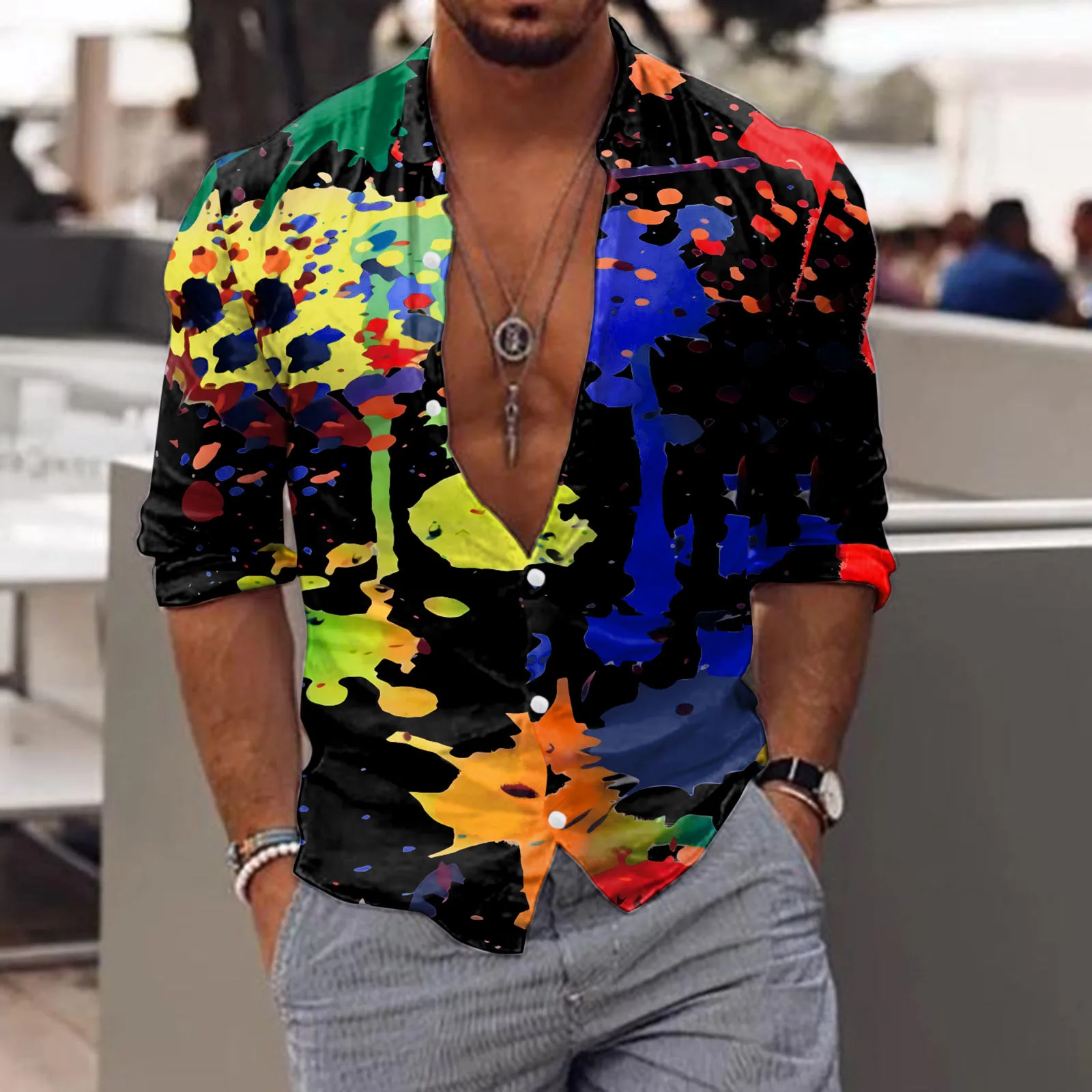 

Мужская гавайская рубашка с коротким рукавом, Винтажная Футболка оверсайз с 3D-принтом, модная одежда в стиле Харадзюку, лето 2023