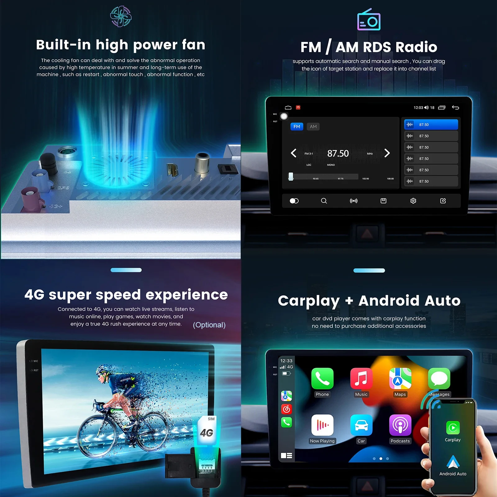 Android 14 для Toyota Avalon 4 IV XX40 2012-2018 автомобильное радио Carplay Bluetooth стерео мультимедийный
