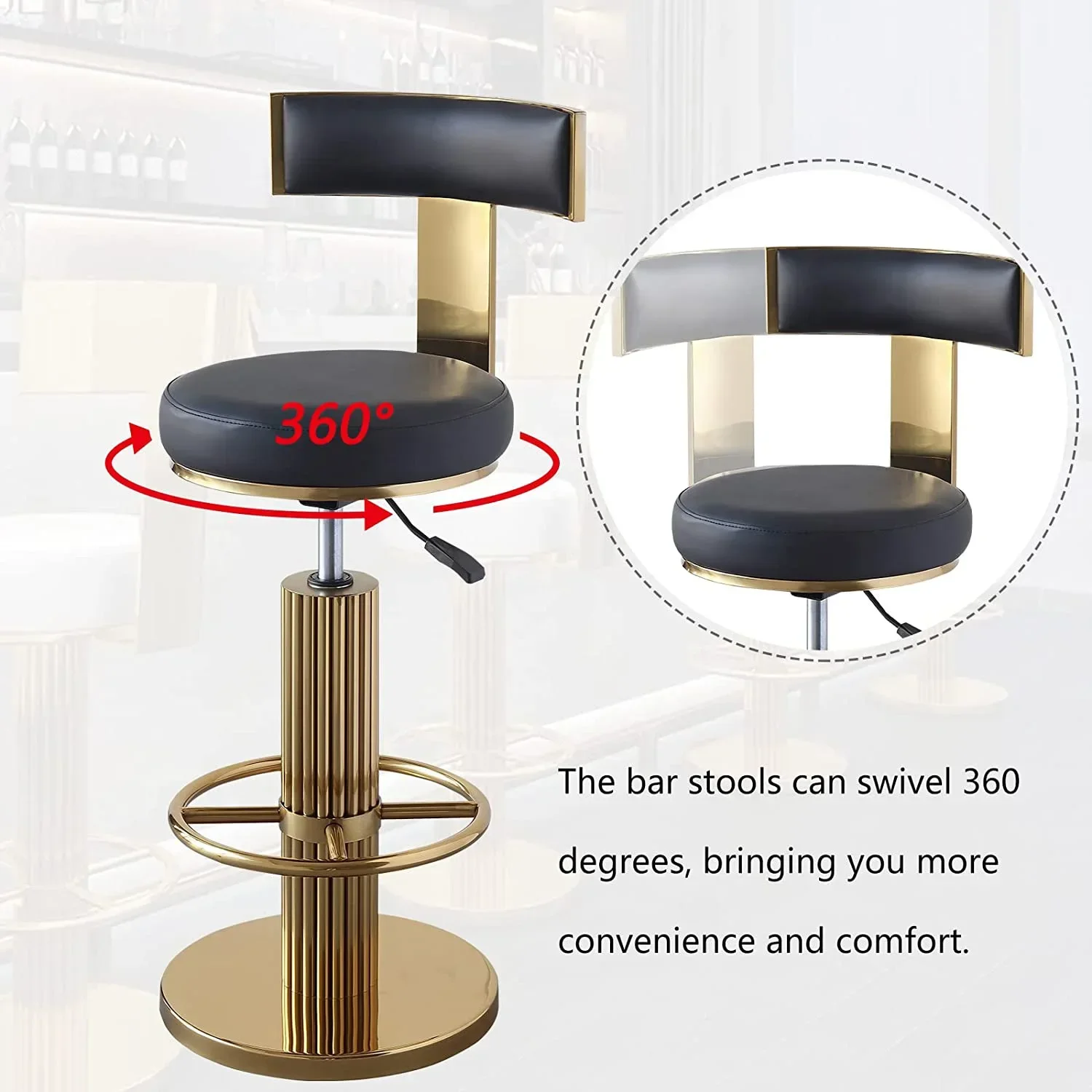 Барные стулья со спинкой современные барные с регулируемой высотой и поворотом