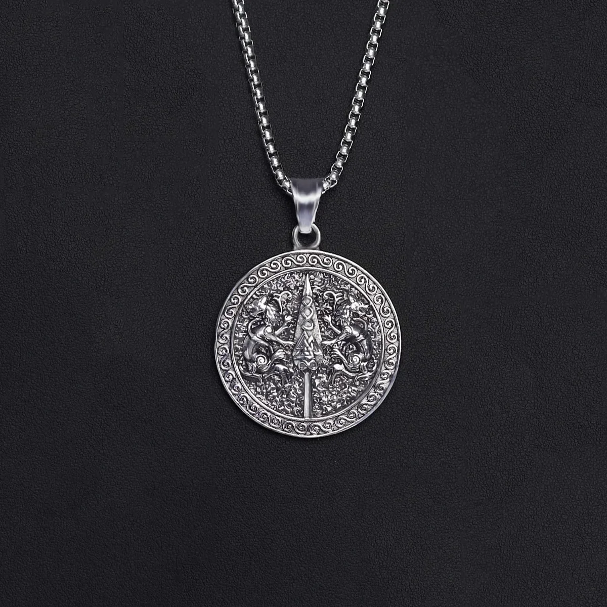 Nedar 2 шт. 48 5*38 5 мм двойной кулон с летающим драконом ожерелье из нержавеющей стали