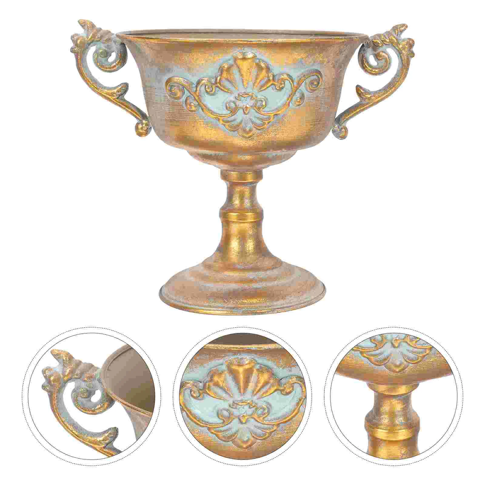 

Urn Planter Flower Pot Vase Pots Indoorplantsflowerpot Trumpet Outdoor Decorative Wedding Tall Container Metal Planters Gold