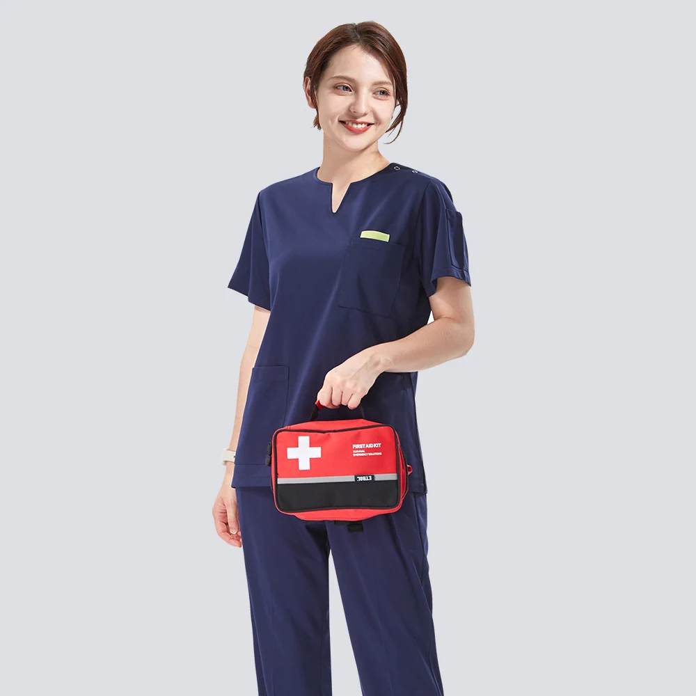 

Silky Women Scrubs Nurse Medical Uniform Scrub Set Workwear Anti-static Beauty Health Dentist Veterinary Doctor Suits 605