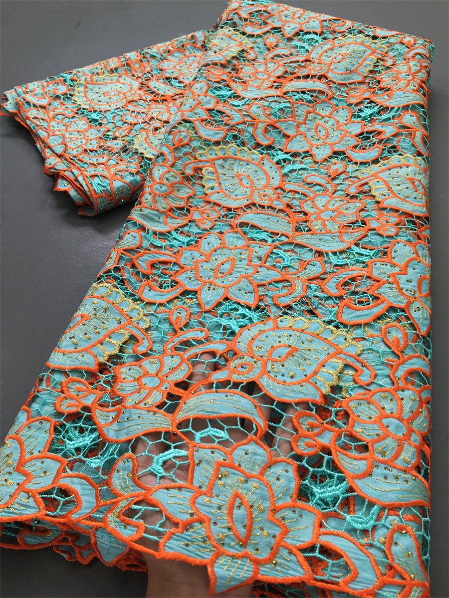 Швейцарский хлопок в Швейцарии кружево высокого качества африканское вышитая