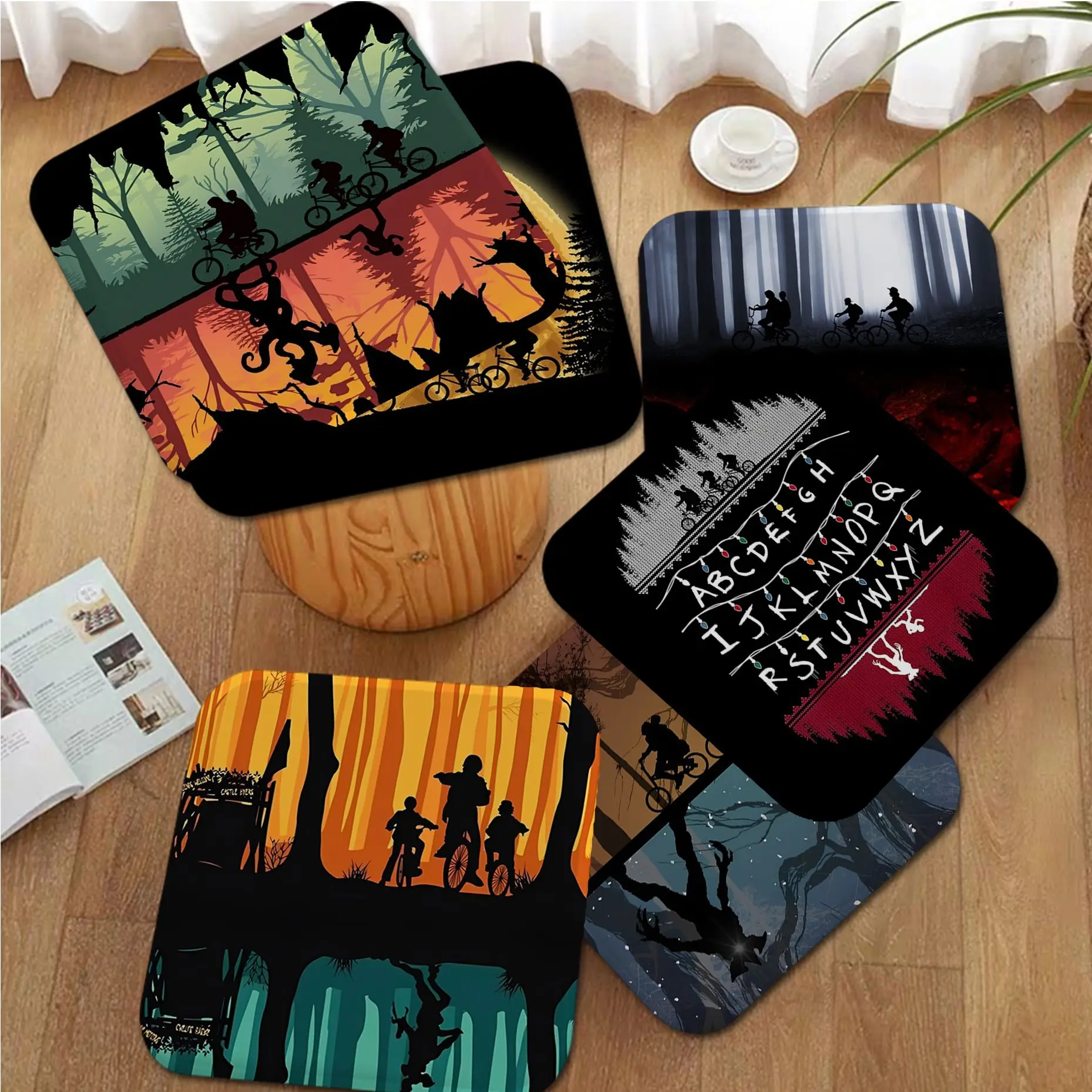 

Stranger Things Four Seasons Meditation Cushion Stool Pad Dining Chair Tatami Seat Cushion Anti-Slip Outdoor Garden Cushions