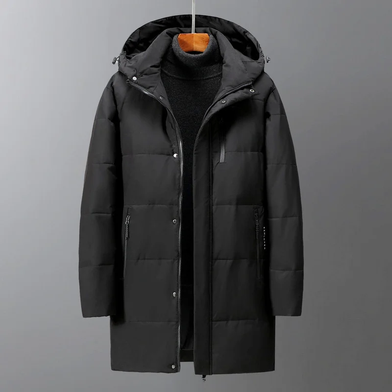 Men's Cotton Padded Clothes Hot New Down Jacket In Winter, Plush, Warm, Medium And Long Fashionable Coat, And Comfor