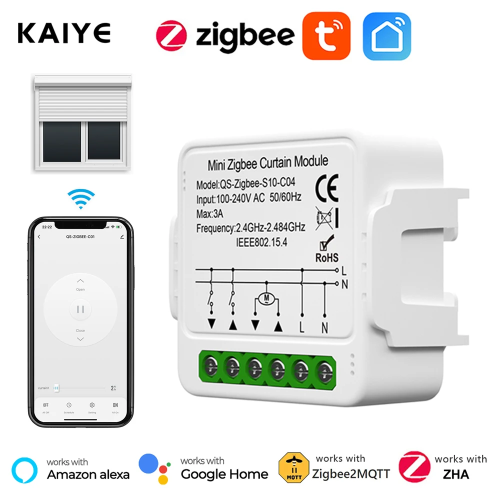 

Tuya ZigBee Curtain Blinds Module Switch For Roller Shutter Electric Motor Smart Life Control Work with Alexa Google Home MQTT