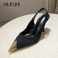 niufuni 2022 new spring suede fabric pointed stiletto shoes 35 40 yards to attend the party comfortable womens shoes