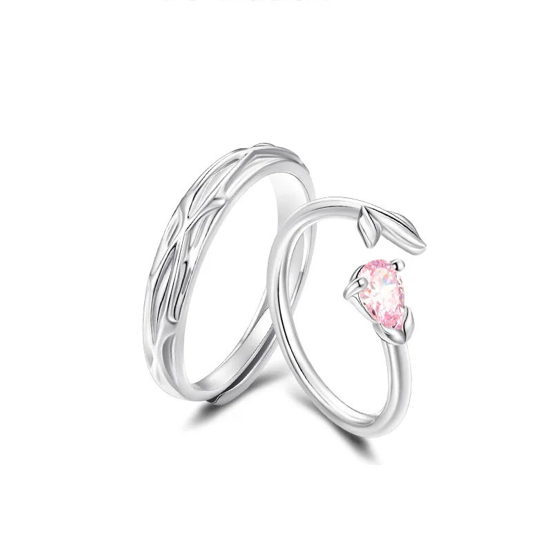 

S925 Sterling Silver Ring One Pair Of Lovers Mobius Double Love Frequency Coronation For Love Simple Love