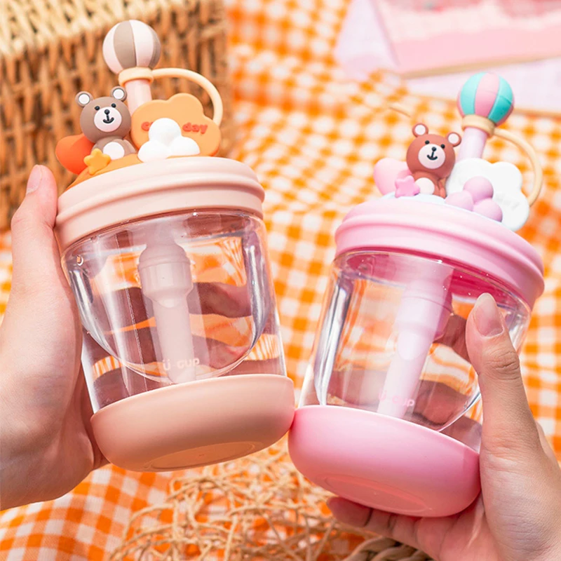 

Kids Water Cup 470ml BPA Free Water Bottle Creative Cartoon Cups with Straws Leakproof Water Bottles Outdoor Children's Cup
