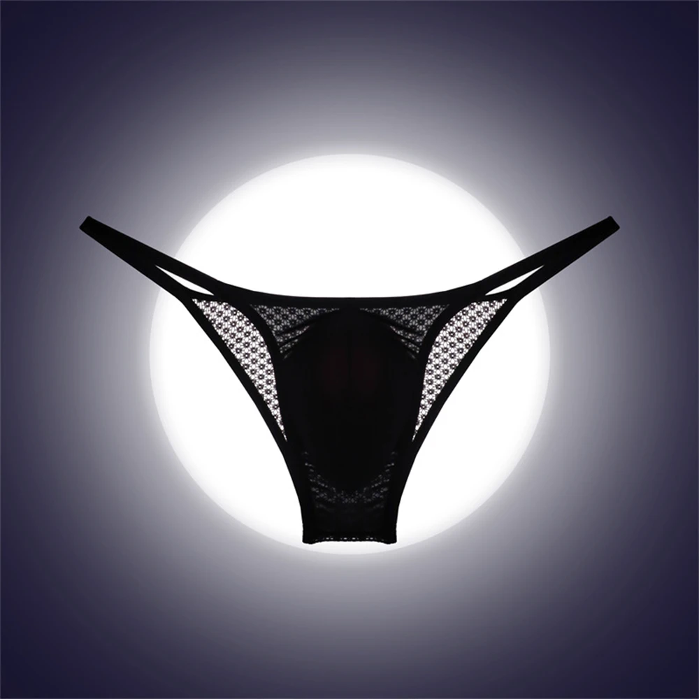 

Men Sexy Sheer G String Brief Sissy See Through Pouch Panties Gay Low Waist Lingerie Mesh Breathable Thong Large Size Underpants