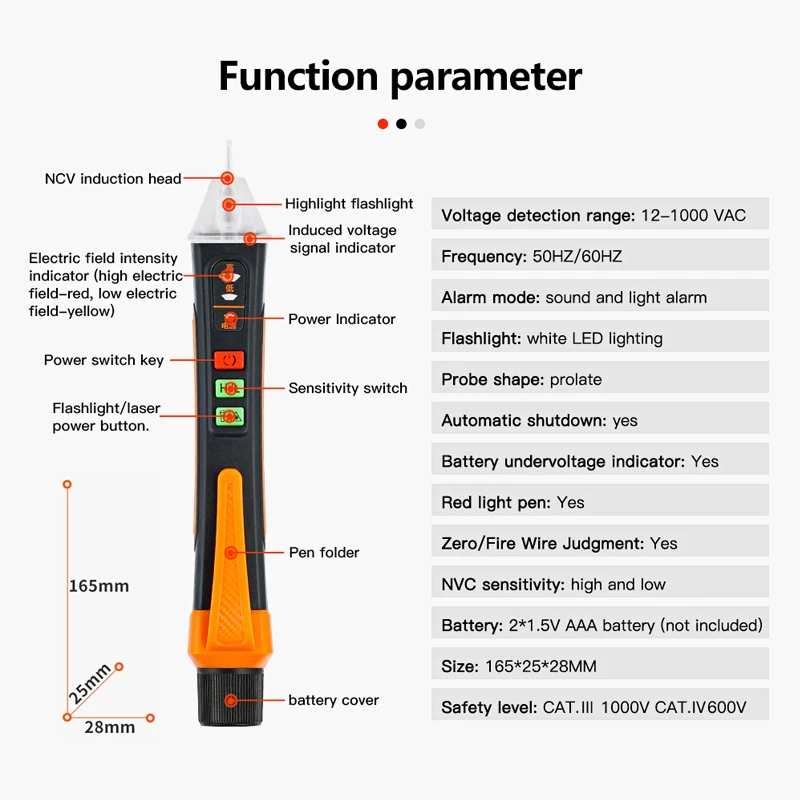 Voltage Detector Smart Non-Contact Voltage Tester Pen Meter 12-1000V Current Electric Sensor Test Pencil Voltage Indicator images - 6