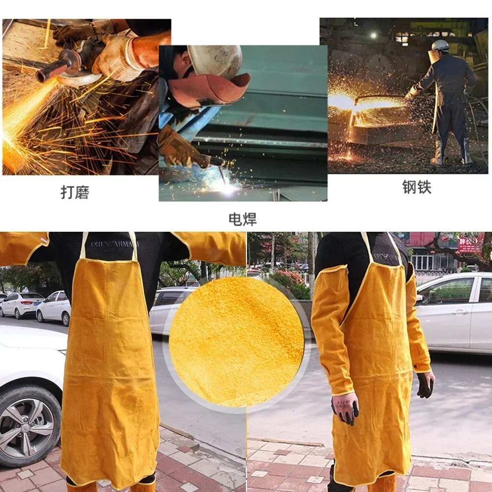 

Clothing Garden Carpenter Protect Cloth Welding Professional Blacksmith Apron Leather Anti-scalding Cowhide Apron Welder Working