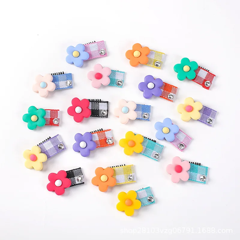 Заколка-решетка для домашних животных с бриллиантом Подсолнух собака BB зажим милая и высококачественная продукция для ухода за домашними животными для маленьких собак кошек домашних животных Suuplies