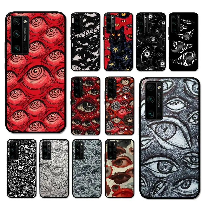 

Scary Face Eyes Smiley Phone Case for Huawei Honor 70 50 30 9X 7A Pro 60 20 10 I 9 Lite 8 8S 8X 8C 5A Play Cover