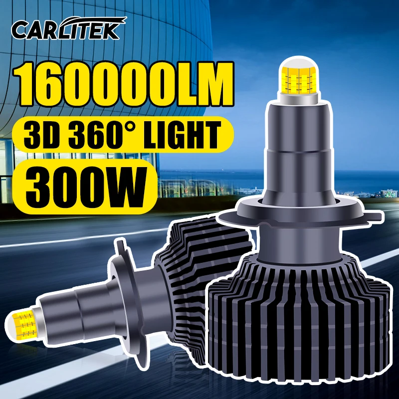 

Лампы для автомобильных фар, H7 светодиодный Canbus 360 H4 H1 160000LM 300W HB3 HB4 9012 Turbo Bi светодиодный, линзы проектора H11 9005, лампы для автомобильных противотуманных фар 6000K