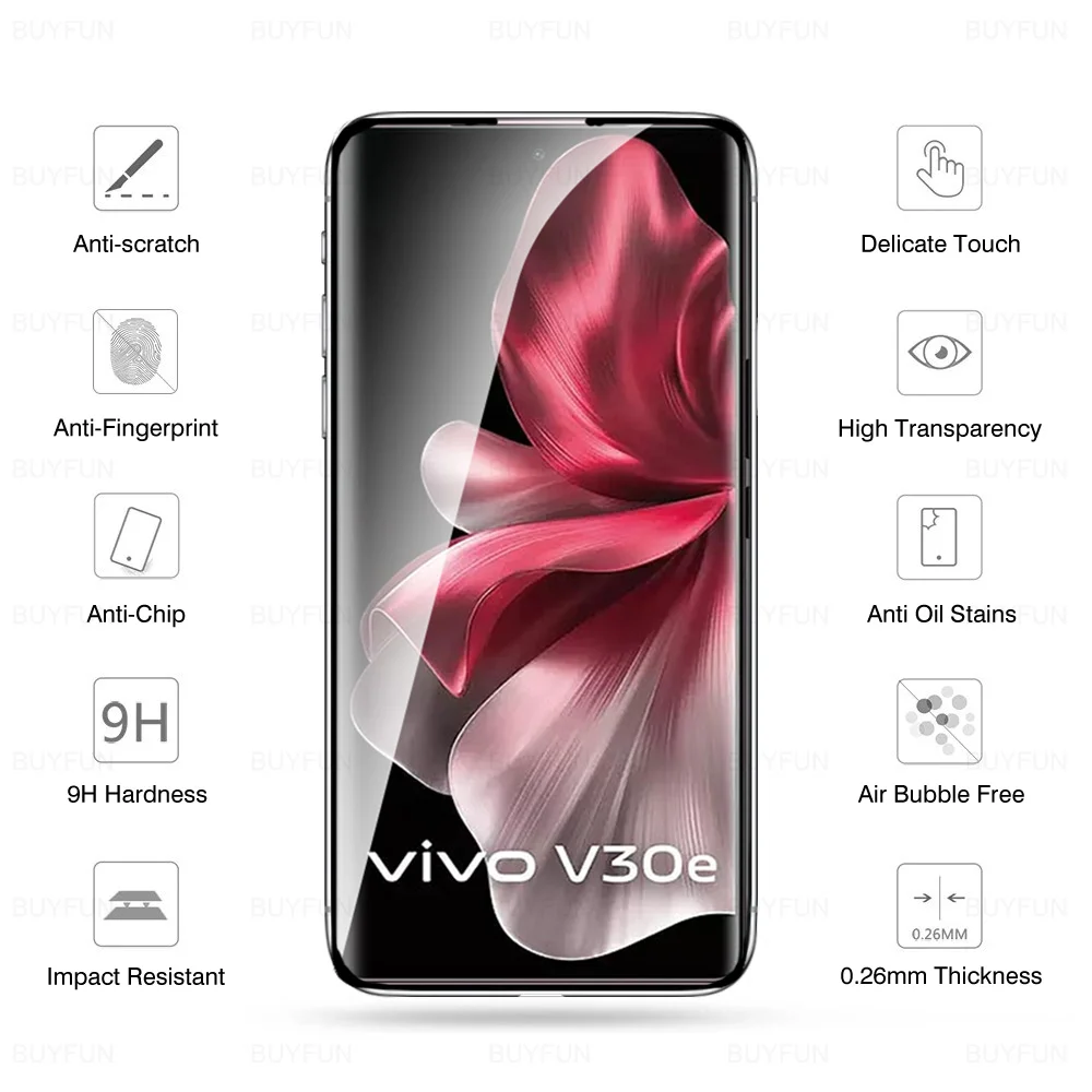 4в1 для vivo V30e 20D закаленное стекло с изогнутыми краями V 30e V30 e vivoV30e 2024 5G 6 78 &quotHD