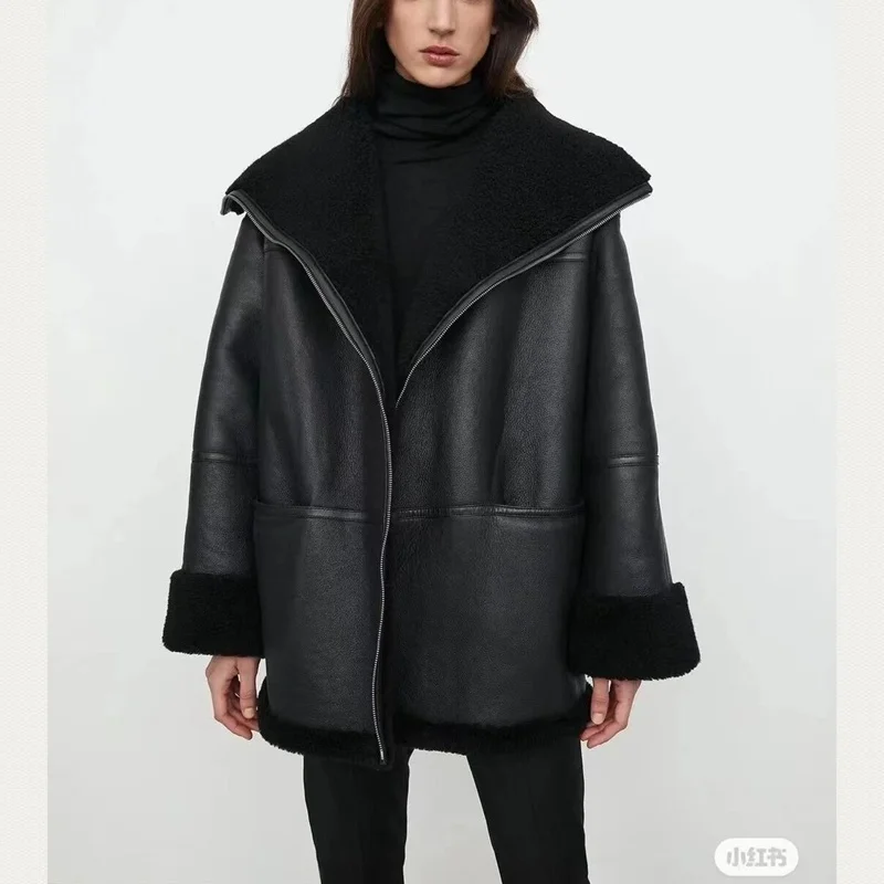 

Real Fur Women Coat Natural Double-Faced Fur Sheepskin And Fur Outwear Winter Merino Sheep Fur Warm Thick Real Fur H927