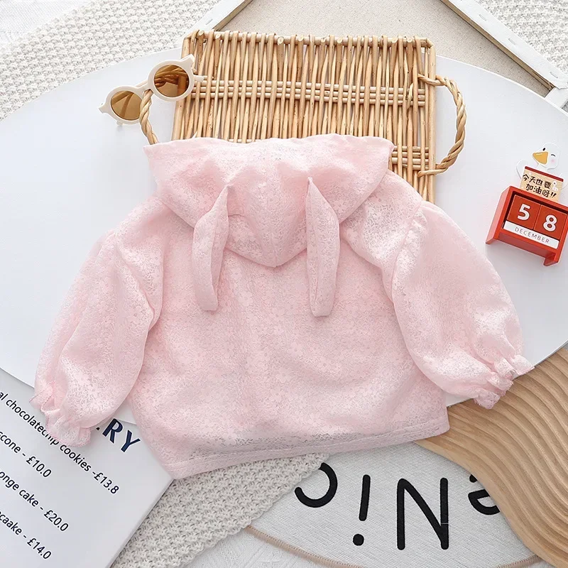 Защитная одежда для девочек от солнца дышащее тонкое пальто с милыми кроличьими