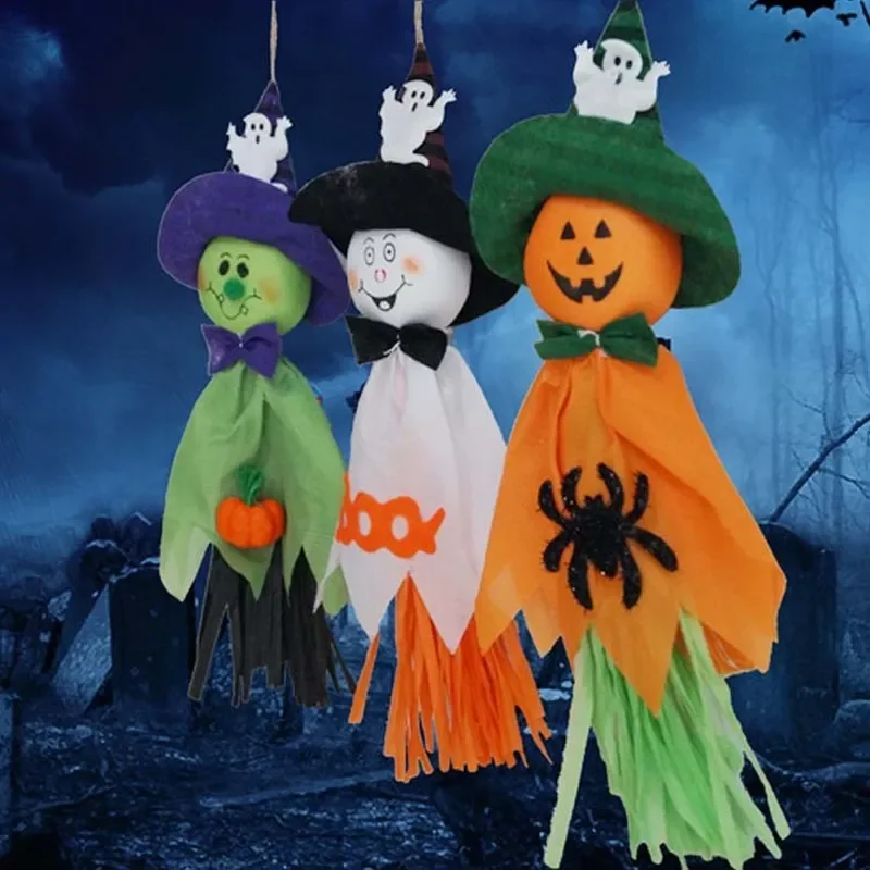 

3pcs Halloween Hanging Decorations Ghost Witch Pendant Home Decor Props Pumpkin Figurine Ornaments Horror Night Party Favors