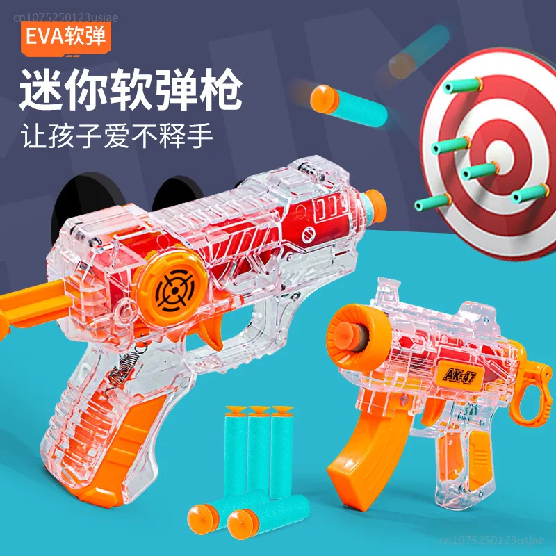 

New Suction Cup Transparent Eva Bomb Gun Toy Electric Shooting Rifle Gun Burst Shooting Game Sponge Soft Bullet Weapon Foam Dart