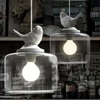 Modern Glass Pendant Lamp Lanterns Restaurant Droplight Nordic Bird Hanglight Creative Personality Retro Chandeliers