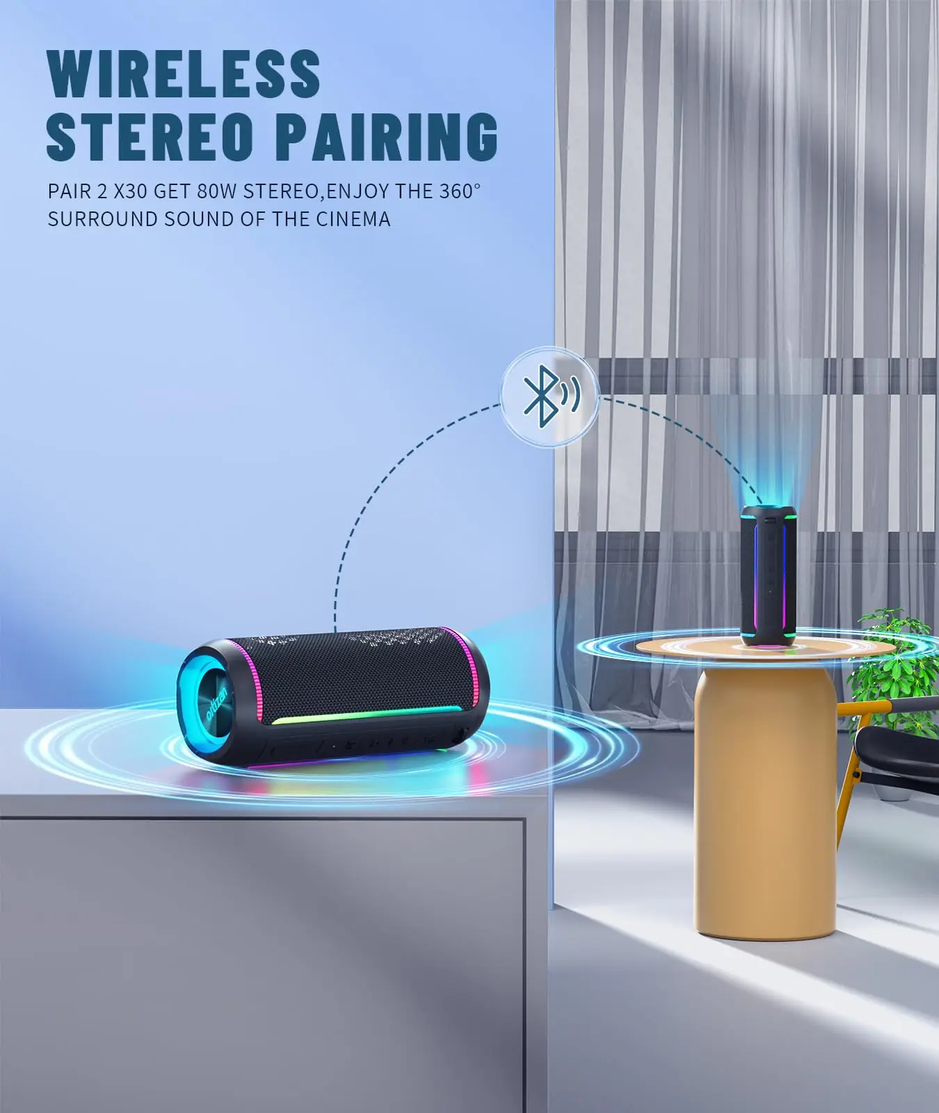 Беспроводные Bluetooth-колонки Bass Boost 40 Вт