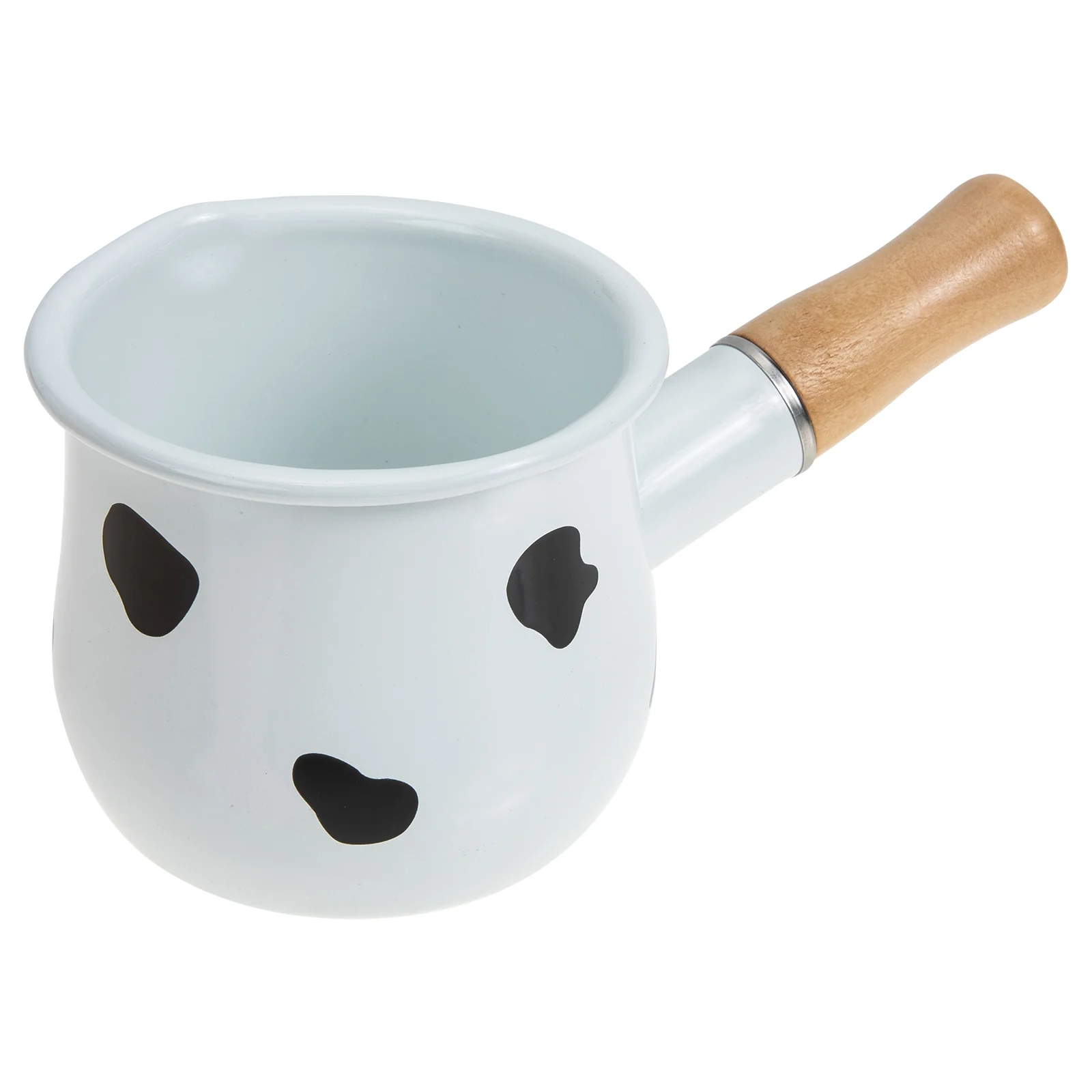 Маленькая кастрюля с подогревом эмалированная для приготовления масла ручкой |