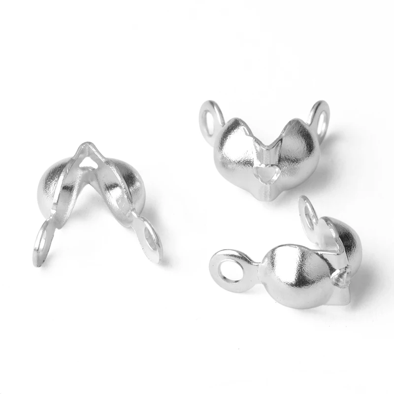 100Pcs Stainless Steel Necklace Chain Connector Clasp Ball Chain Crimps End Beads Findings Black DIY Jewelry Making Accessories