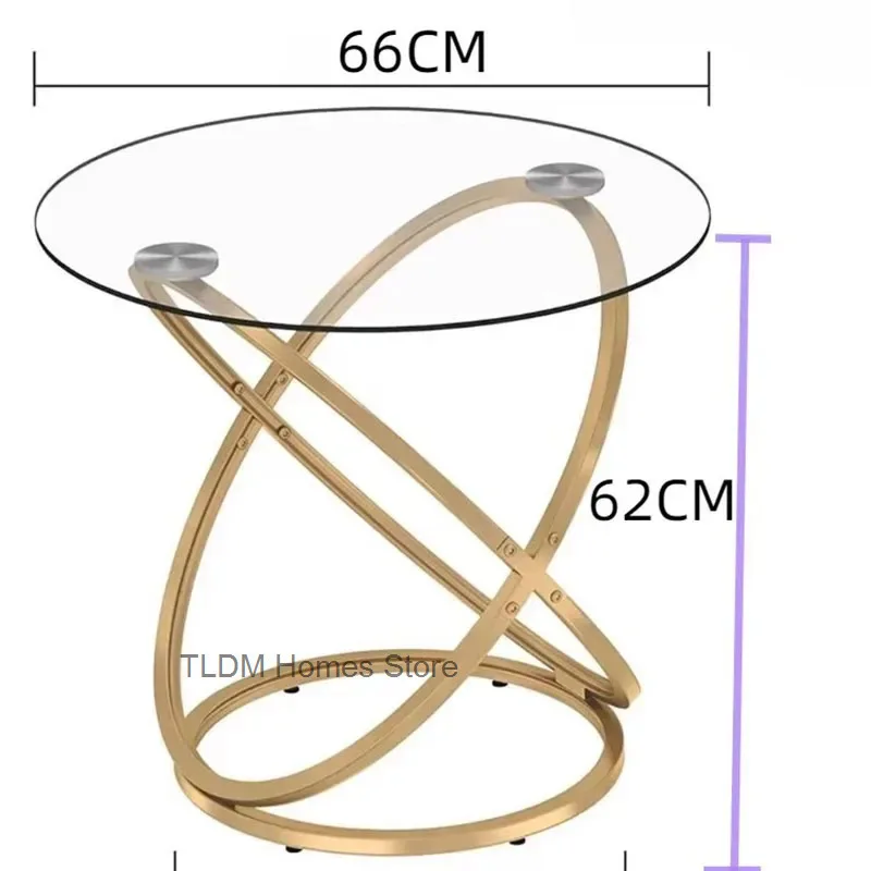 Роскошный журнальный столик стеклянный мобильный круглый маленький элегантный