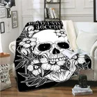 Одеяло для взрослых и детей, Фланелевое покрывало с рисунком черного черепа сатаны для женщин и женщин, подходит для кровати, дивана, кресла