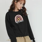 Женские модные пуловеры, повседневные женские свитшоты с принтом радуги для красивой девушки, топы с круглым вырезом, свободная одежда с длинным рукавом