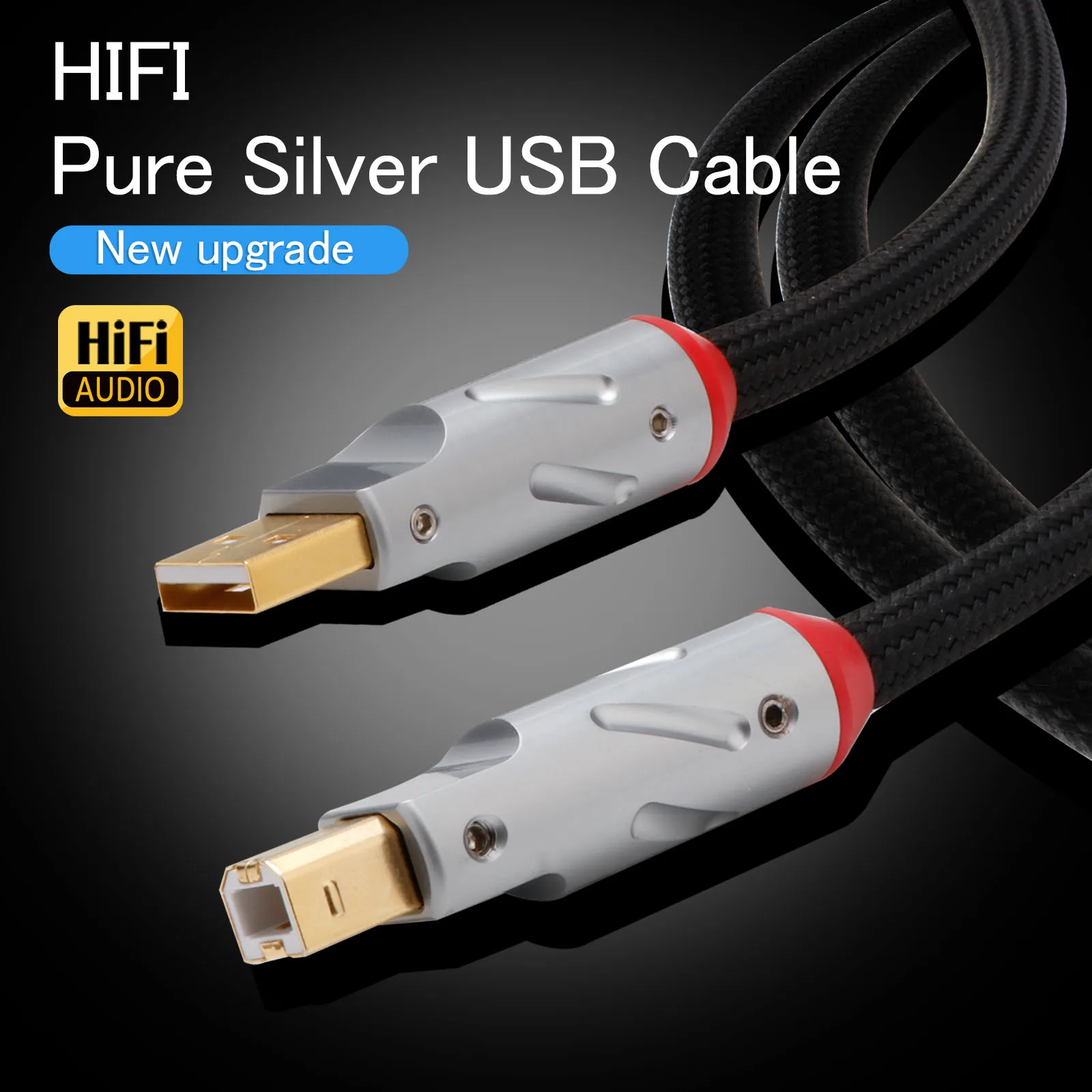 USB-кабель Monosaudio 100% 6N Pure Silver HiFi Digital Audio Type USB A to B C