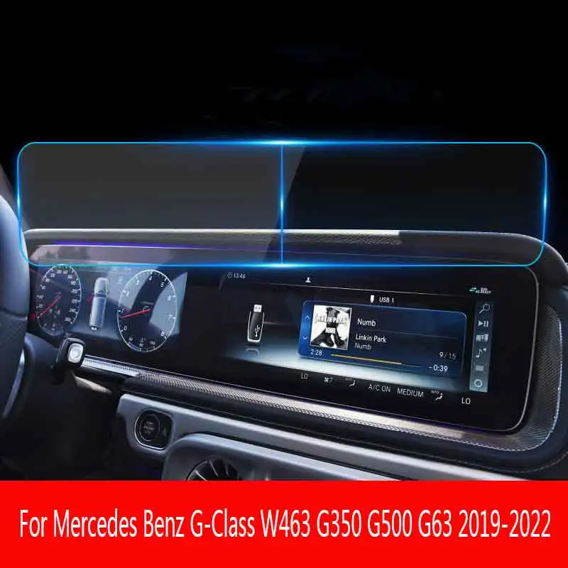 

For Mercedes Benz G-Class W463 G350 G500 G63 2019-2022 Car GPS Navigation Screen Tempered Glass Protective Film Automotive Trim