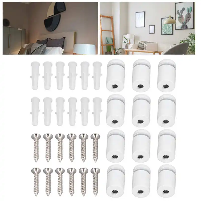 

12Pcs Standoff Screws Stainless Steel Wall Sign Advertising Hardware Nail for Acrylic Stainless Self