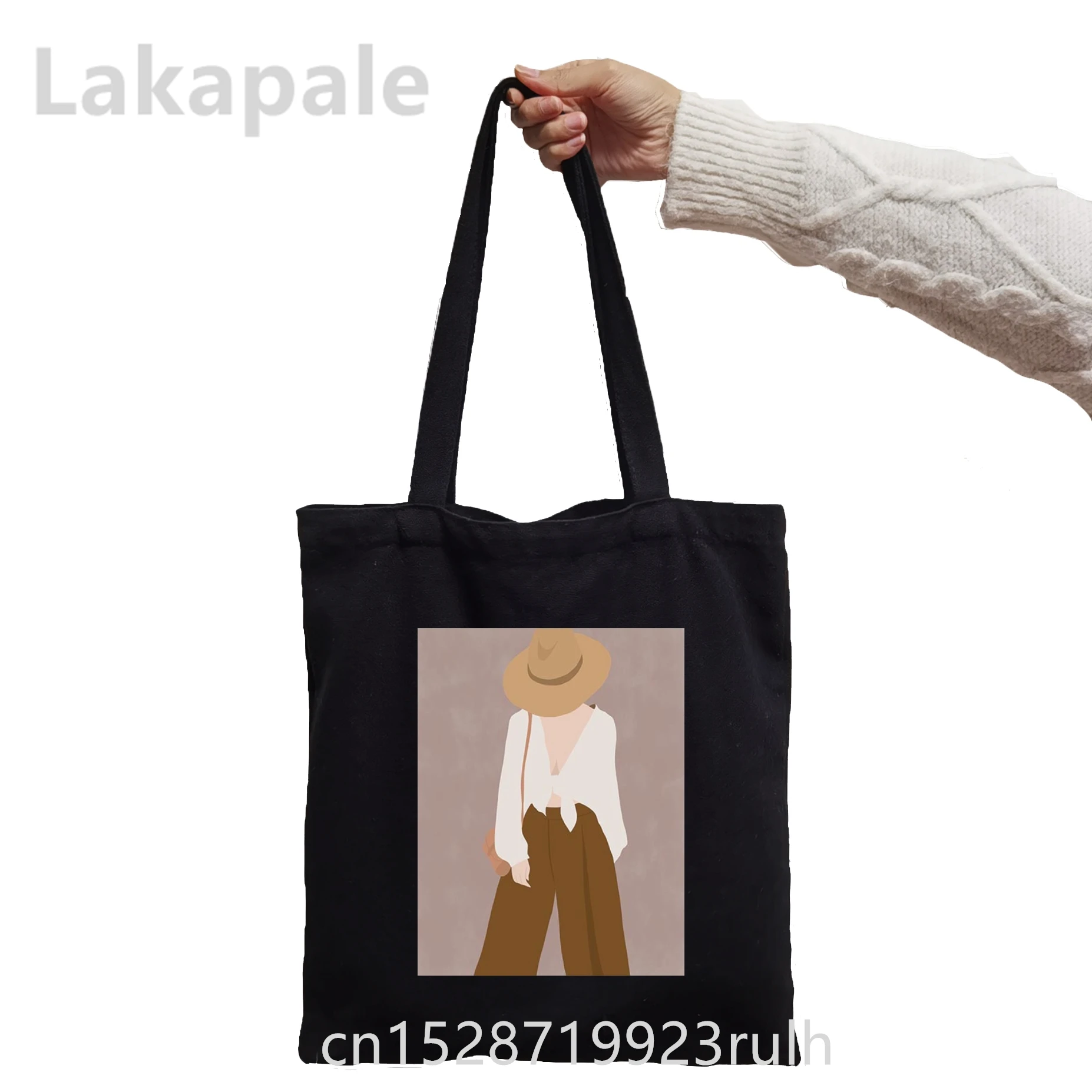 

Women Shopper bag Abstract Fashion Handbags Shoulder Bags Casual Shopping Girls Handbag Women Canvas Bag White Tote bag Shopping