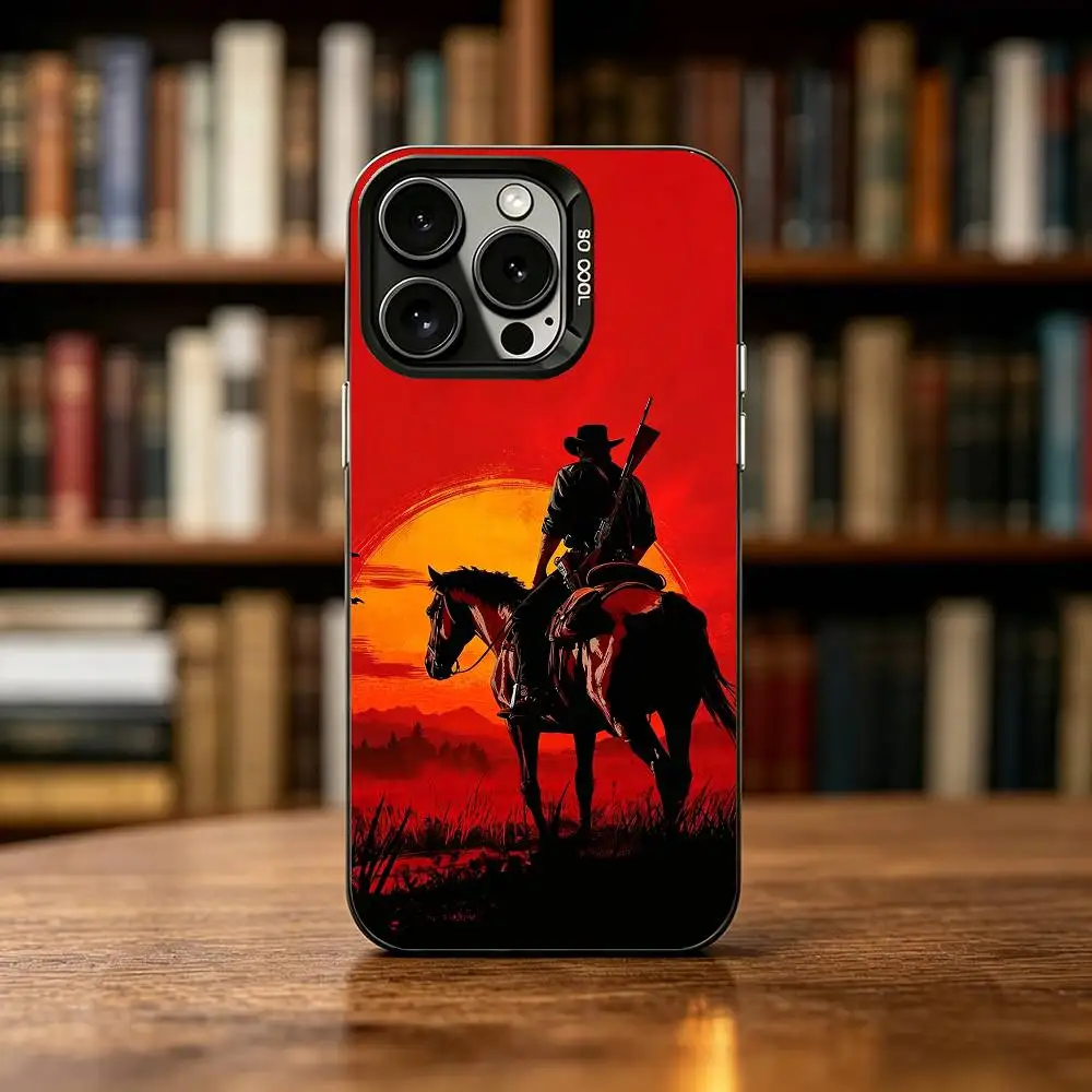 Фото Красный чехол Red D-Dead R-Redemption 2 для iPhone 17, 16, 15, 14, 13, 12, 11 Plus, Pro Max, XS, цветной серебристо-черный чехол №2