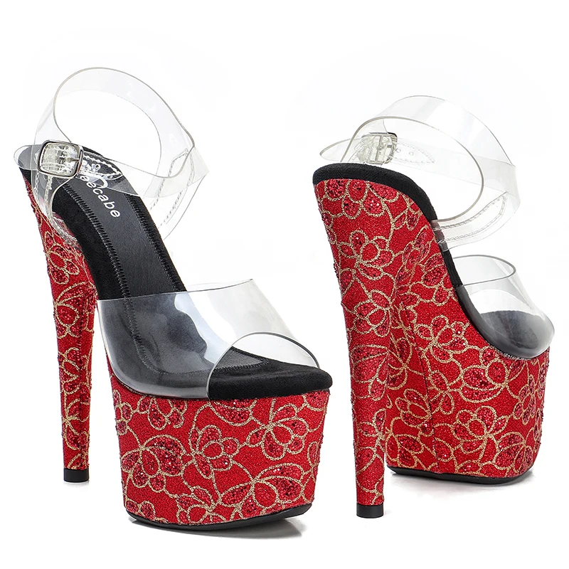 Leecabe 17CM/7Inch Women's Platform Sandals  party High Heels Shoes Pole Dancing Shoes