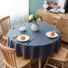New Round Waterproof Tablecloth Cotton Linen TPU Table Cloth Oil-proof  Table Cover Tea Coffee Kitchen Wedding Party Room Decor (1)